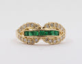 Vintage Infinity Diamond & Emerald Ring Band