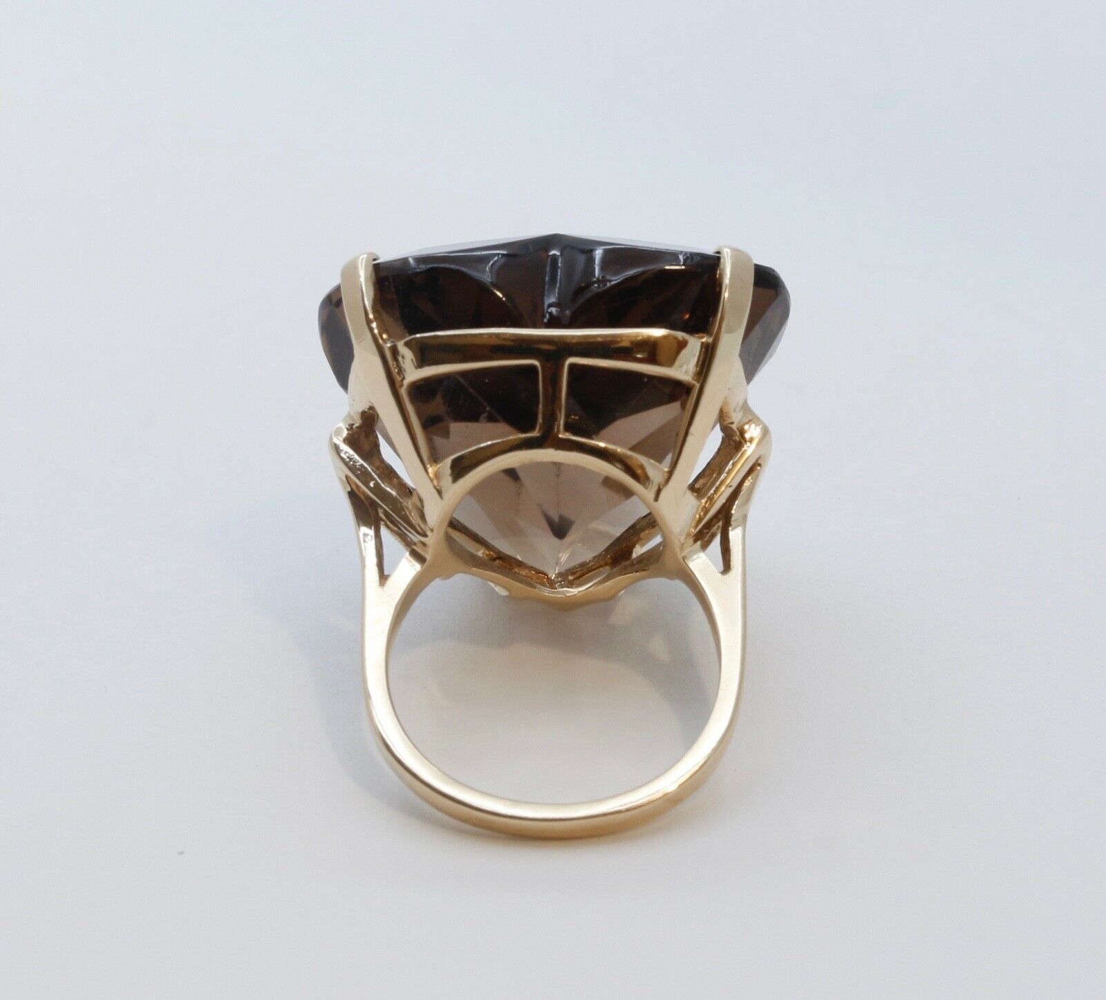 Vintage Heart Cut Smoky Topaz 14K Yellow Gold Ring