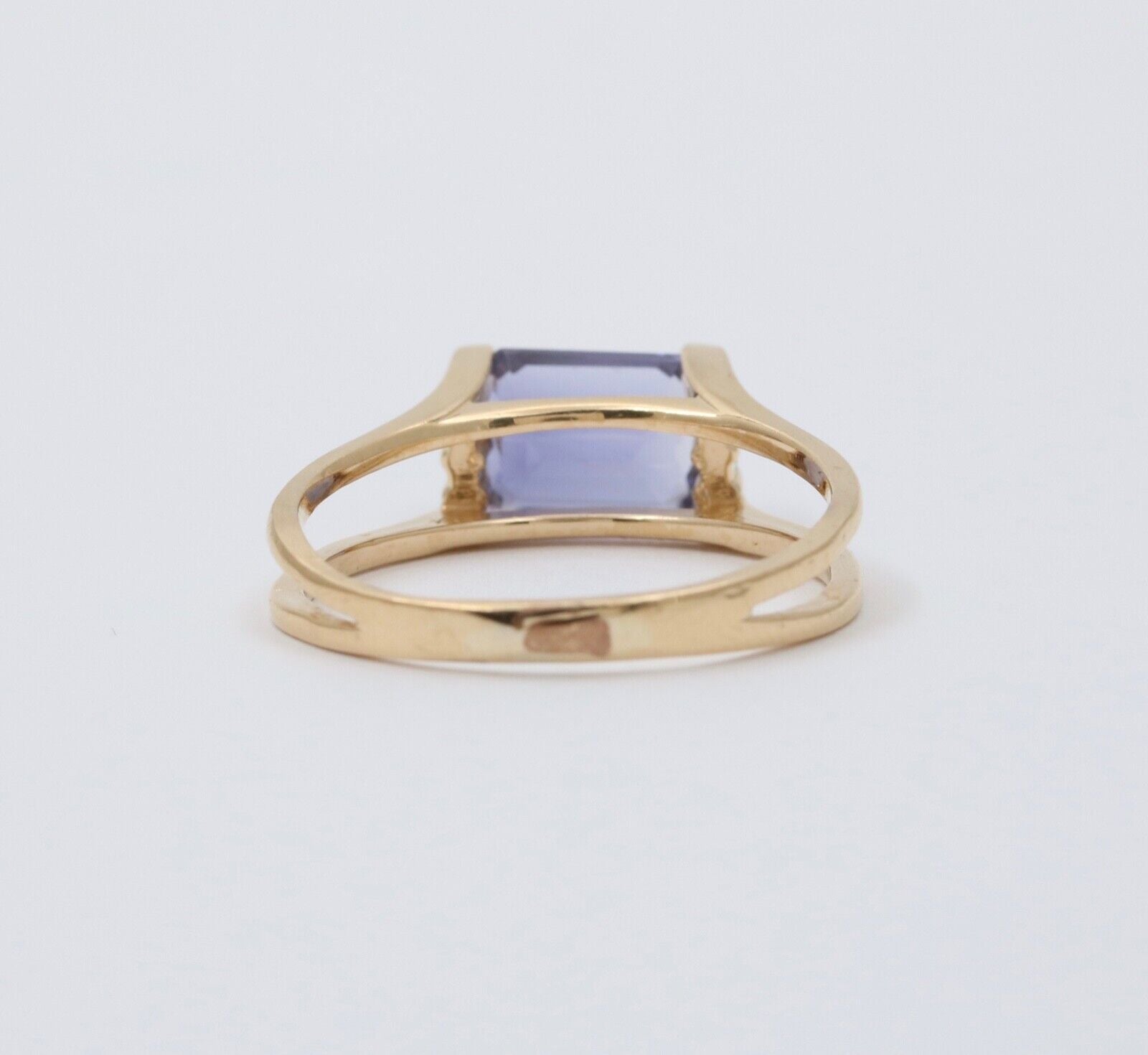 Vintage Purple Stone Diamonds 14K Yellow Gold Ring