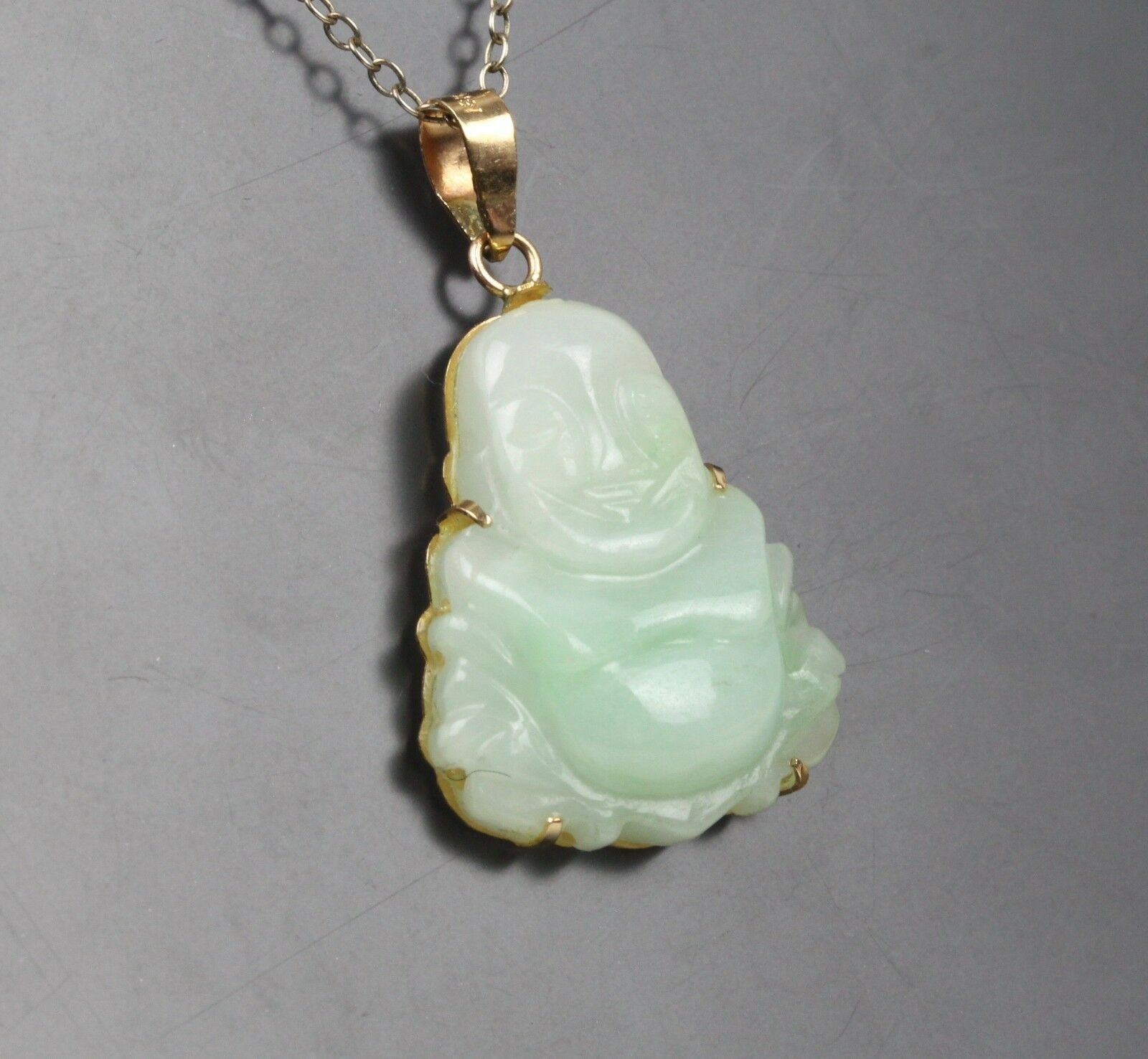 Vintage Natural Jade Buddha Pendant