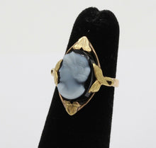 Load image into Gallery viewer, Art Nouveau Cameo Onyx 14K Yellow Gold Ring
