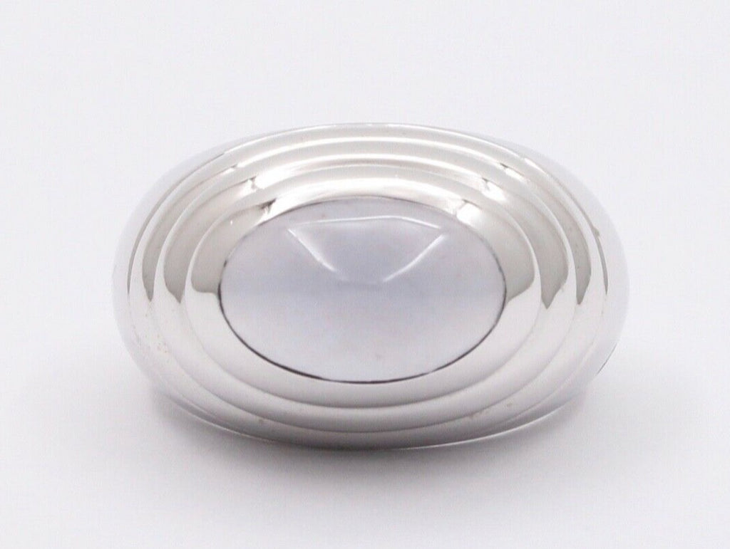 Boucheron Blue Chalcedony 18K White Gold Vintage Ring