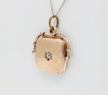 Load image into Gallery viewer, Victorian 14K Yellow Gold Purse Diamond Opening Pendant
