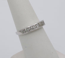 Load image into Gallery viewer, Classic 14K White Gold Diamond Half Eternity Band.
