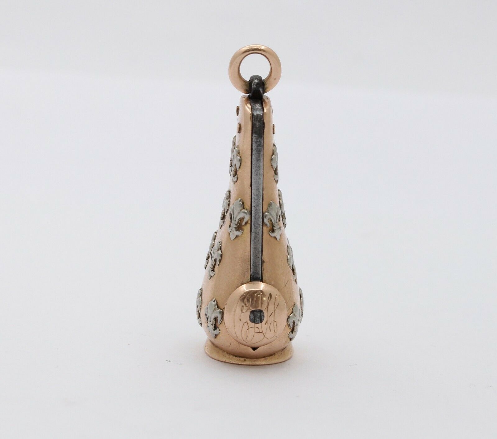 Vintage 14K Rose Gold Fleur de Lis Rose Gold Cigar Cutter Fob