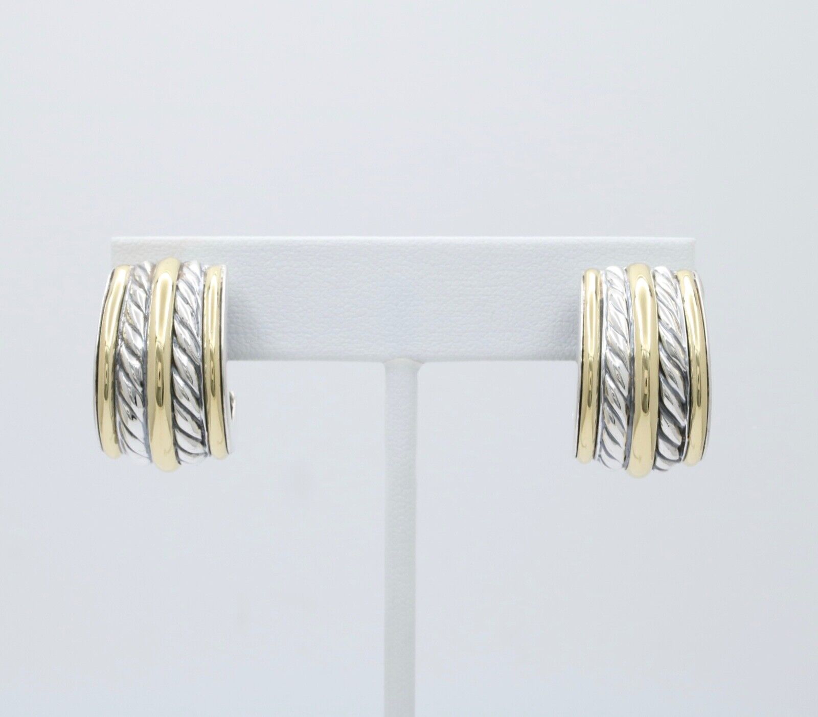 David Yurman Double Cable 750 925 French Back Earrings