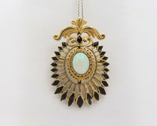 Load image into Gallery viewer, Vintage 14K Yellow Gold Opal Enamel Pendant Brooch
