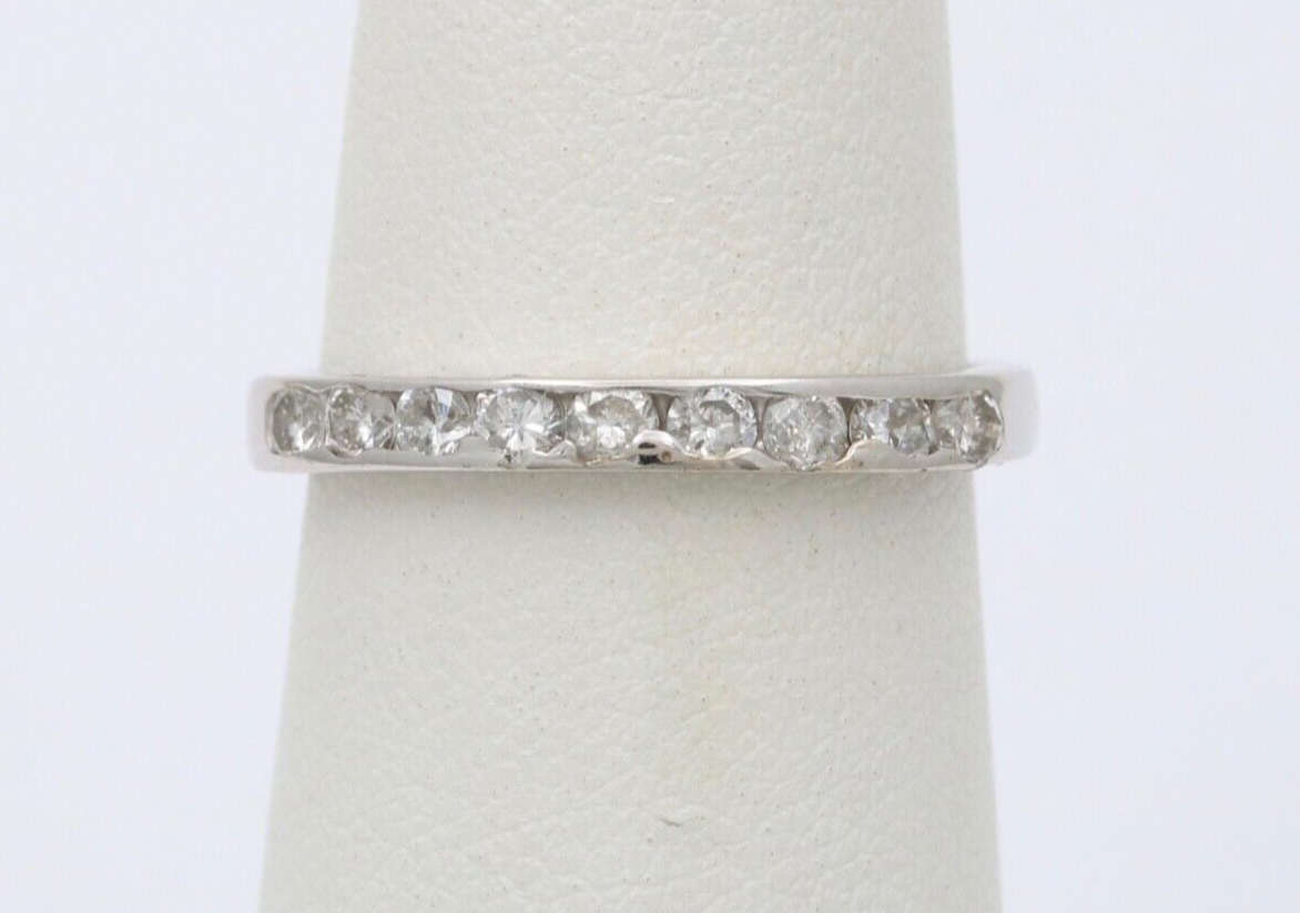 Vintage 14K Gold Half Eternity Ring, Wedding Band.