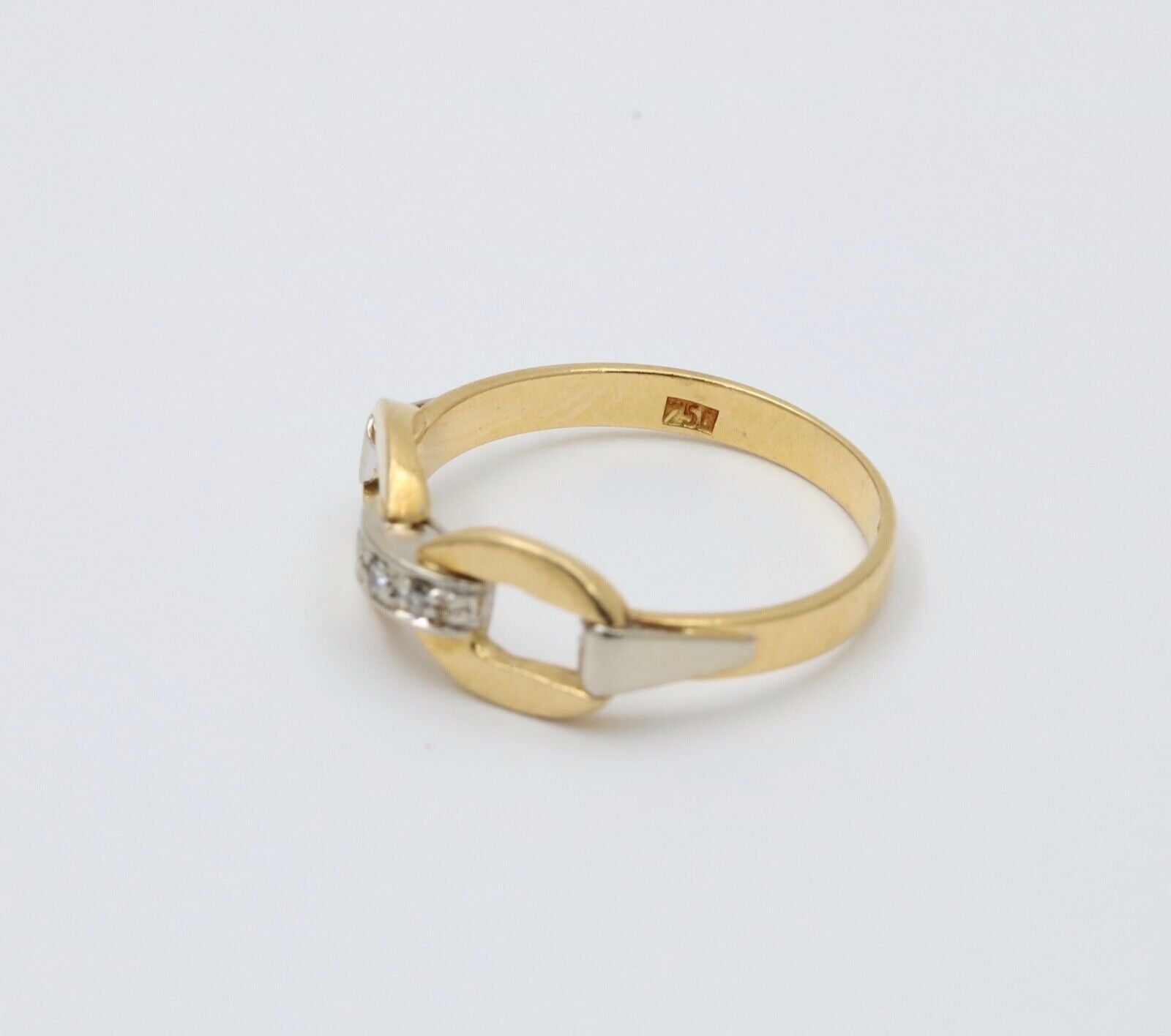 Vintage Minimize Diamond Infinity Stacking Ring, Buckle Ring.