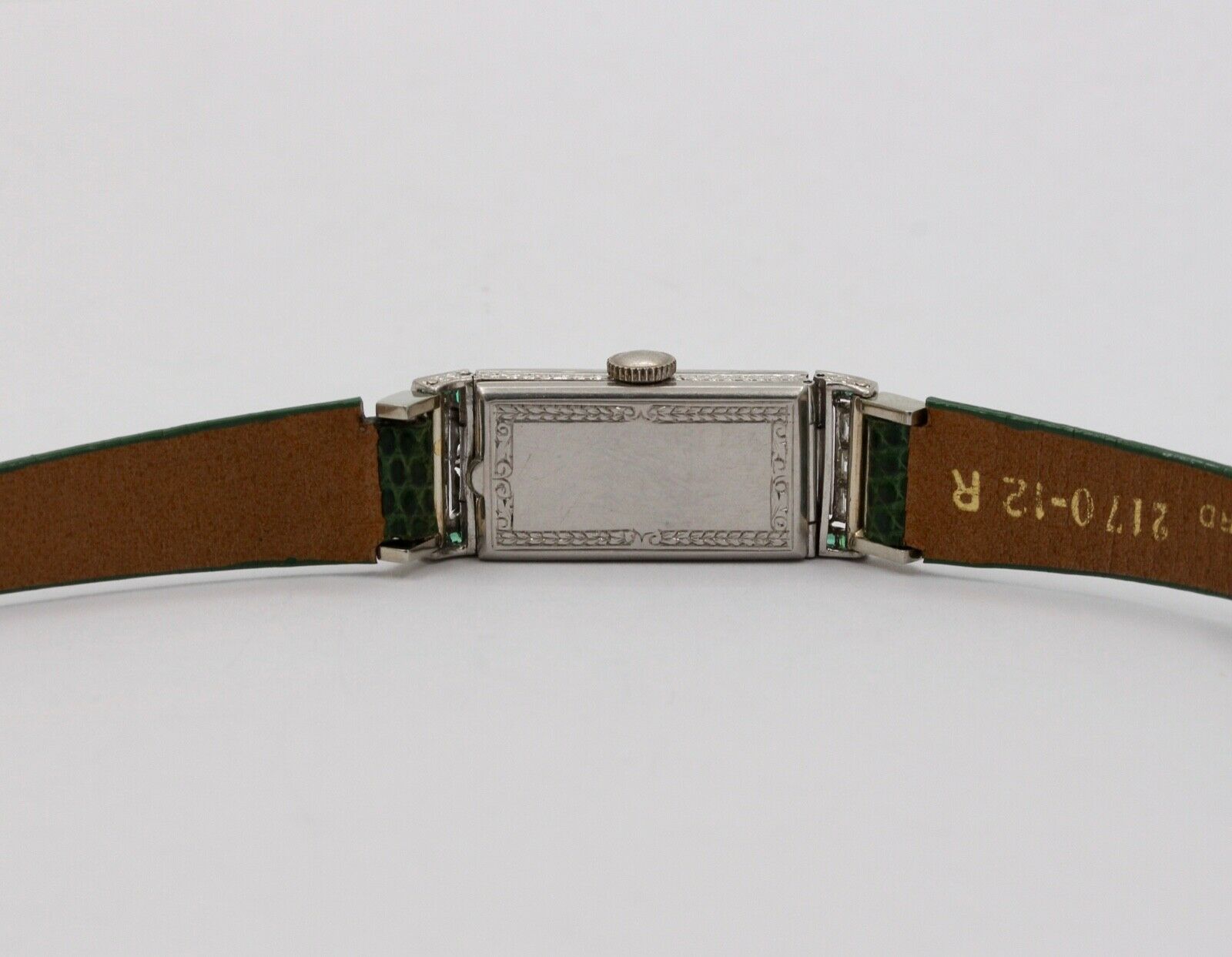 Art Deco Gruen Diamonds Emeralds Platinum Ladies Watch
