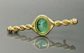 Vintage Italian 18K Yellow Gold Glass Intaglio Pink Sapphire Brooch