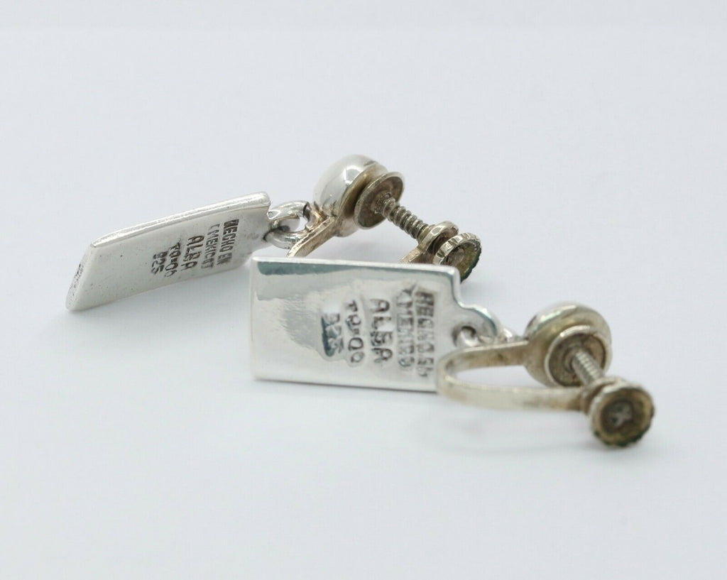 Vintage Hencho En Mexico Silver Earrings