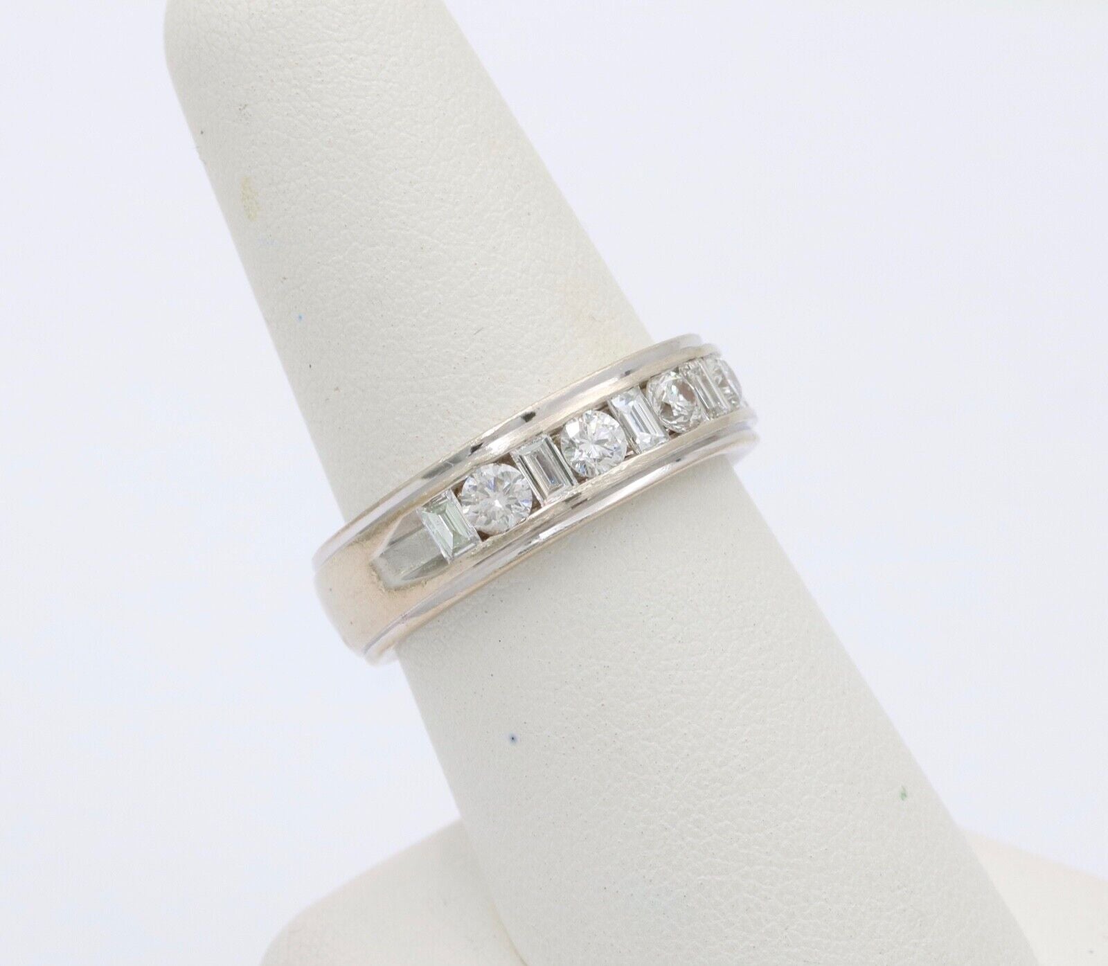 Vintage .97 carats Diamond Half Eternity Wedding Ring Band