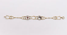 Load image into Gallery viewer, 1924’s Antique Essex Crystal Horse &amp; Fox 14K Gold Bracelet
