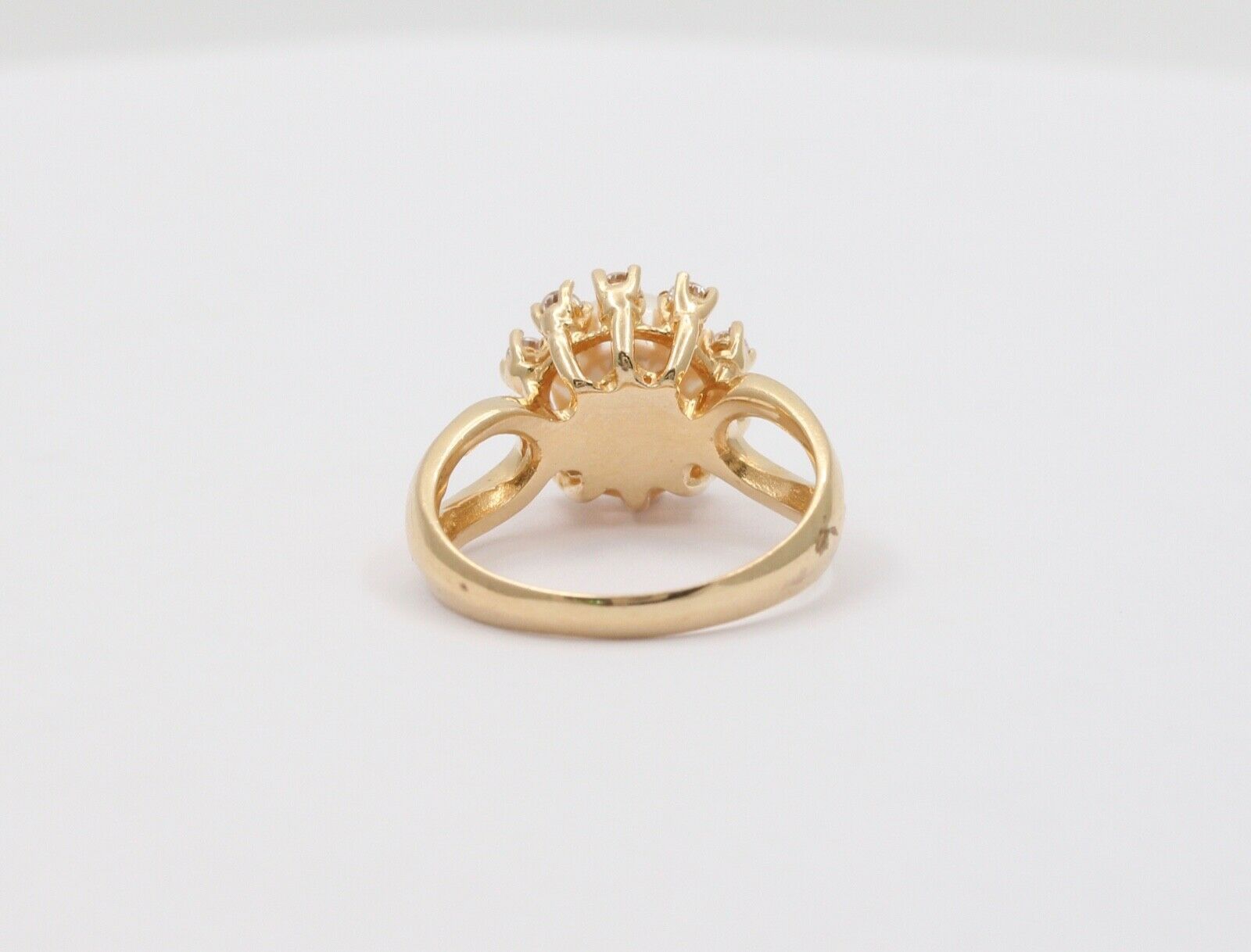 Mikimoto Vintage Pearl Diamonds 14K Yellow Gold Ring