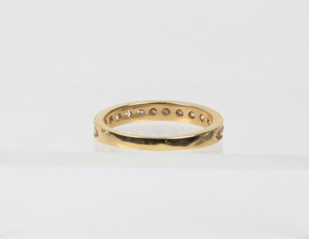 Vintage 14K Yellow Gold Diamond Half Eternity Band