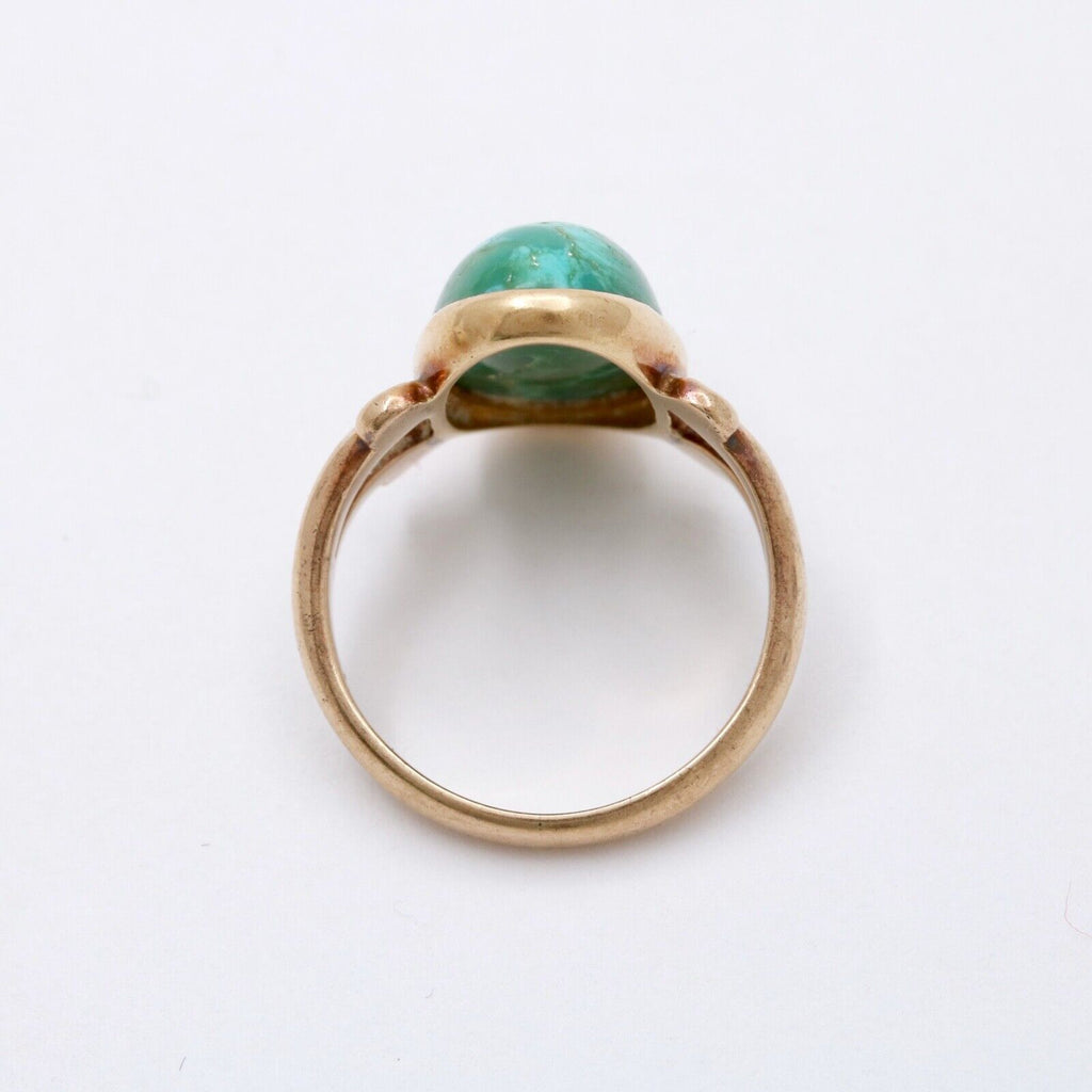 Antique Victorian 14K Yellow Gold Turquoise Ring