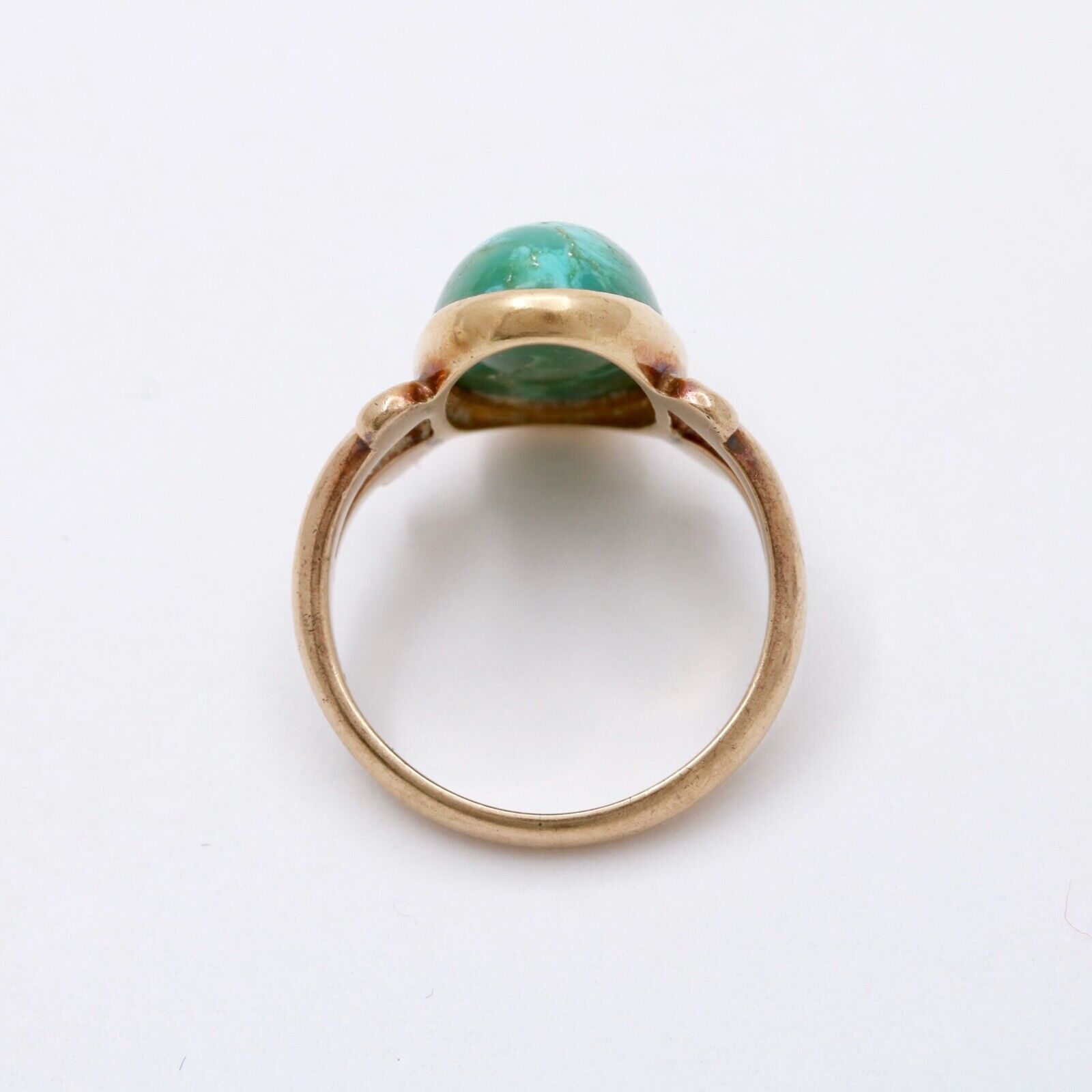 Antique Victorian 14K Yellow Gold Turquoise Ring
