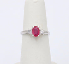 Load image into Gallery viewer, Vintage Ruby Diamonds 10K White Gold Ring
