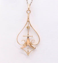 Load image into Gallery viewer, Victorian 10 Yellow Gold Diamond Seed Pearls Pendant
