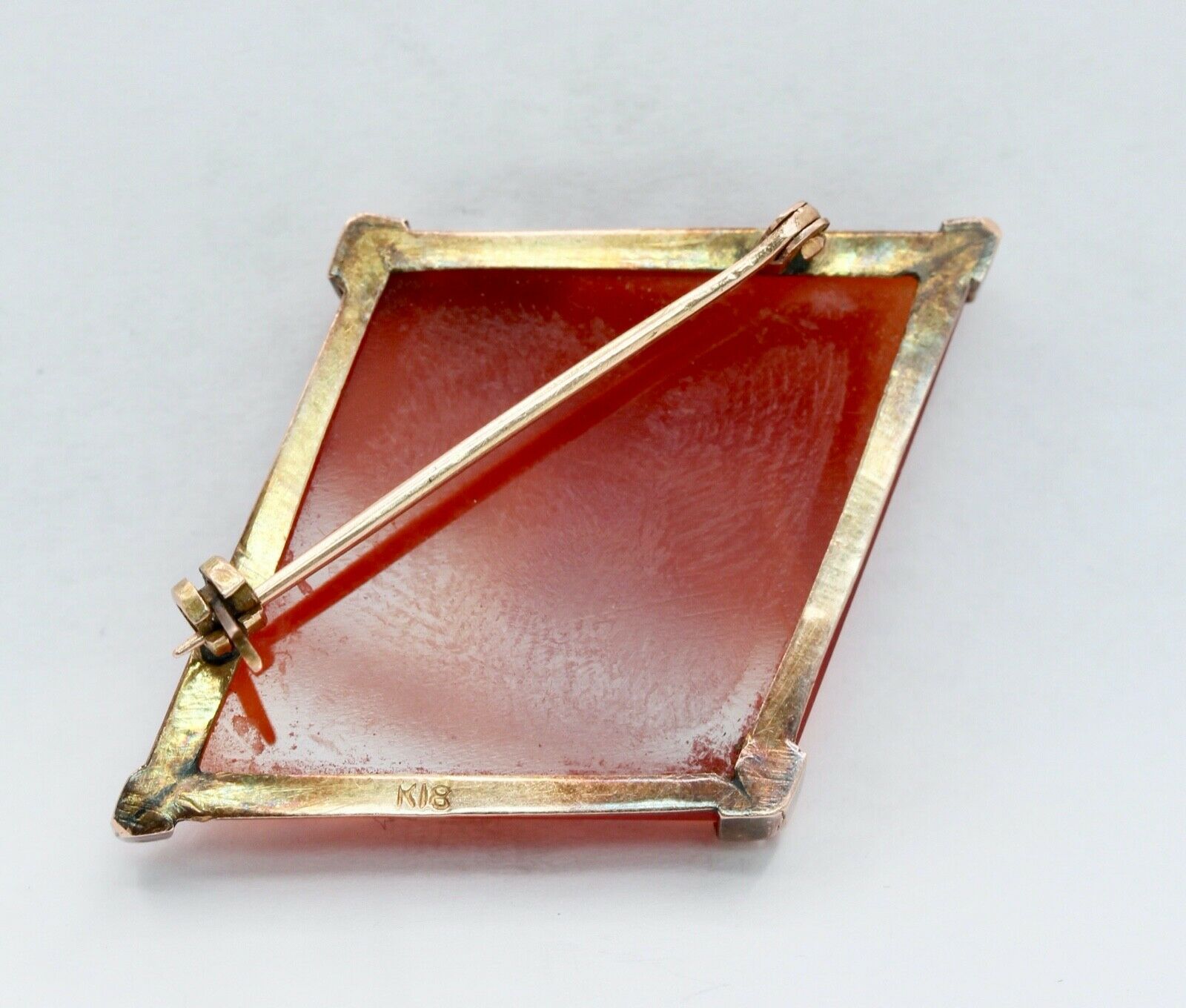 Victorian Carnelian 18K Rose Gold Brooch Pin