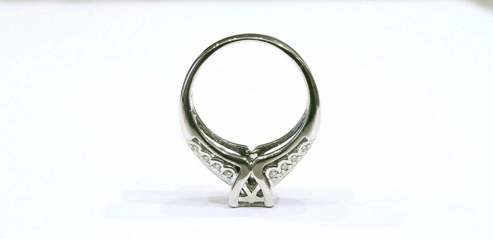 Vintage Ladies Diamonds 14K White Gold Engagement Ring