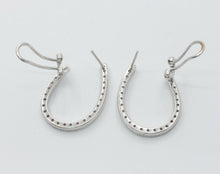 Load image into Gallery viewer, Vintage 14K White Gold Horseshoe Diamond Earrings
