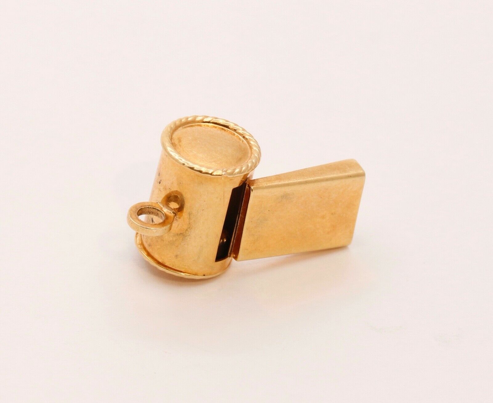 Vintage 14K Yellow Gold Working Whistle Pendant Charm