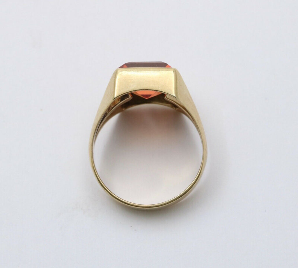 Beautiful Erie Basin Orange Stone 9K Yellow Gold Ring