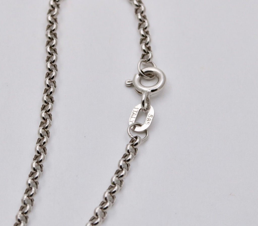 Vintage Tahitian Black Pearl Pendant and Chain 14K White Gold