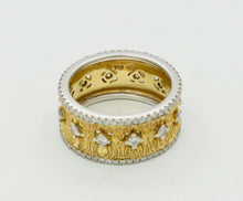 Load image into Gallery viewer, Vintage 9.5MM 18K Yellow Gold Diamond Rustic Band
