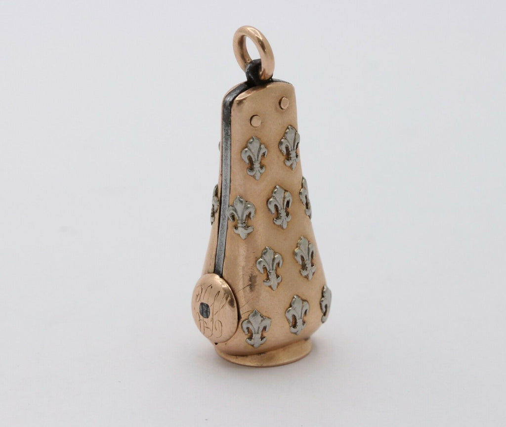 Vintage 14K Rose Gold Fleur de Lis Rose Gold Cigar Cutter Fob