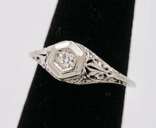 Load image into Gallery viewer, Art Deco Ladies Geometric Diamond 18K White Gold Ring
