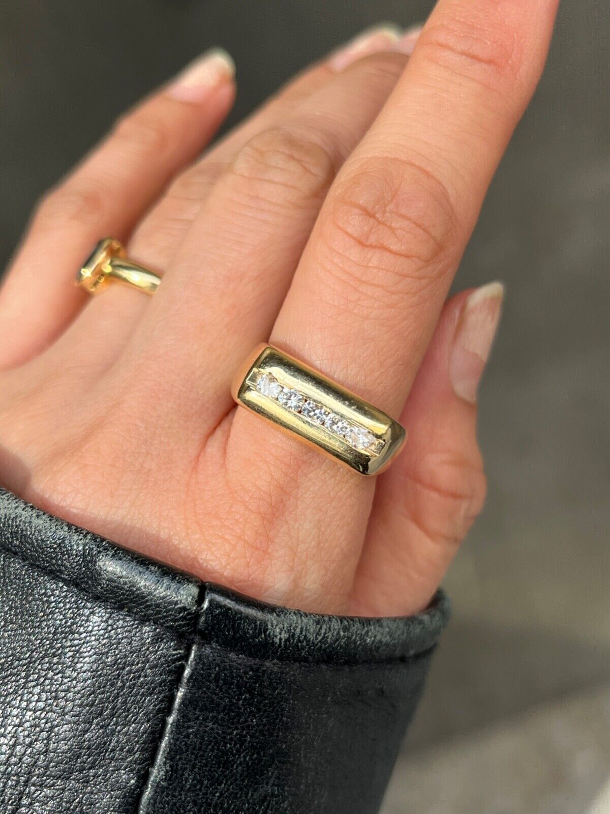 Vintage 14K Yellow Gold Diamond Ring Band