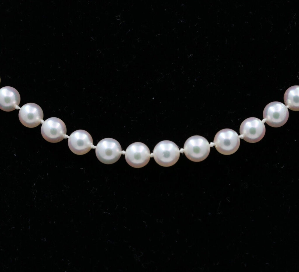 Classic Mikimoto Sterling Silver Cultured Pearl Necklace, June Birthstone.