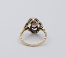 Load image into Gallery viewer, Antique 14K/10K Yellow &amp; White Gold Pink Tourmaline Diamond Ring
