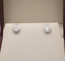 Load image into Gallery viewer, Classic 14K White Gold Diamond Studs, Earrings.
