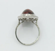 Load image into Gallery viewer, Vintage Platinum Black Australian Opal Diamond Cocktail Ring
