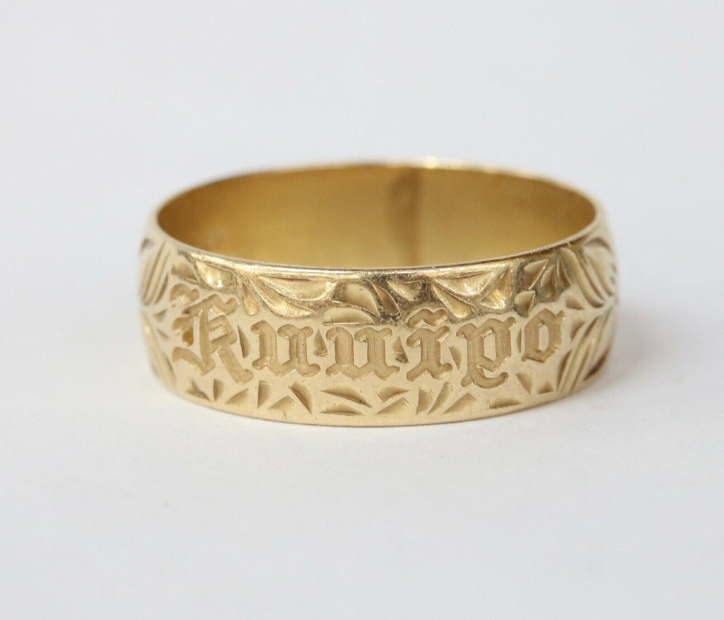 Vintage Kuuipo My Sweetheart 14K Yellow Gold Band Ring