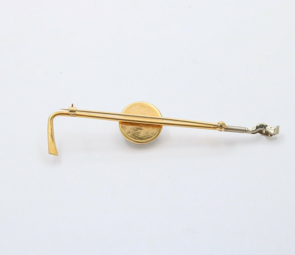 Antique Essex Crystal 14K Yellow Gold Horse Bar Pin. Hat Lapel