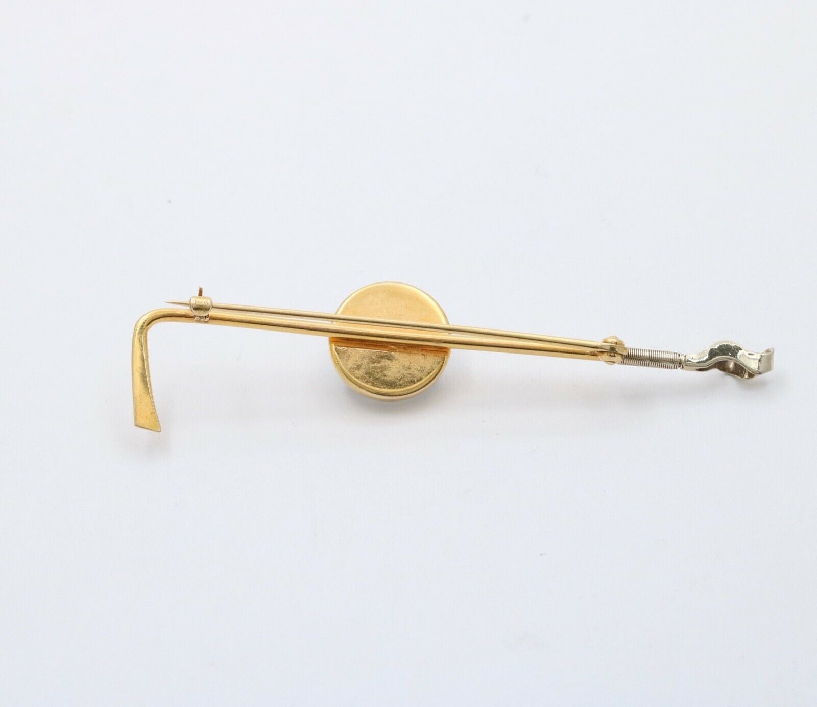 Antique Essex Crystal 14K Yellow Gold Horse Bar Pin. Hat Lapel