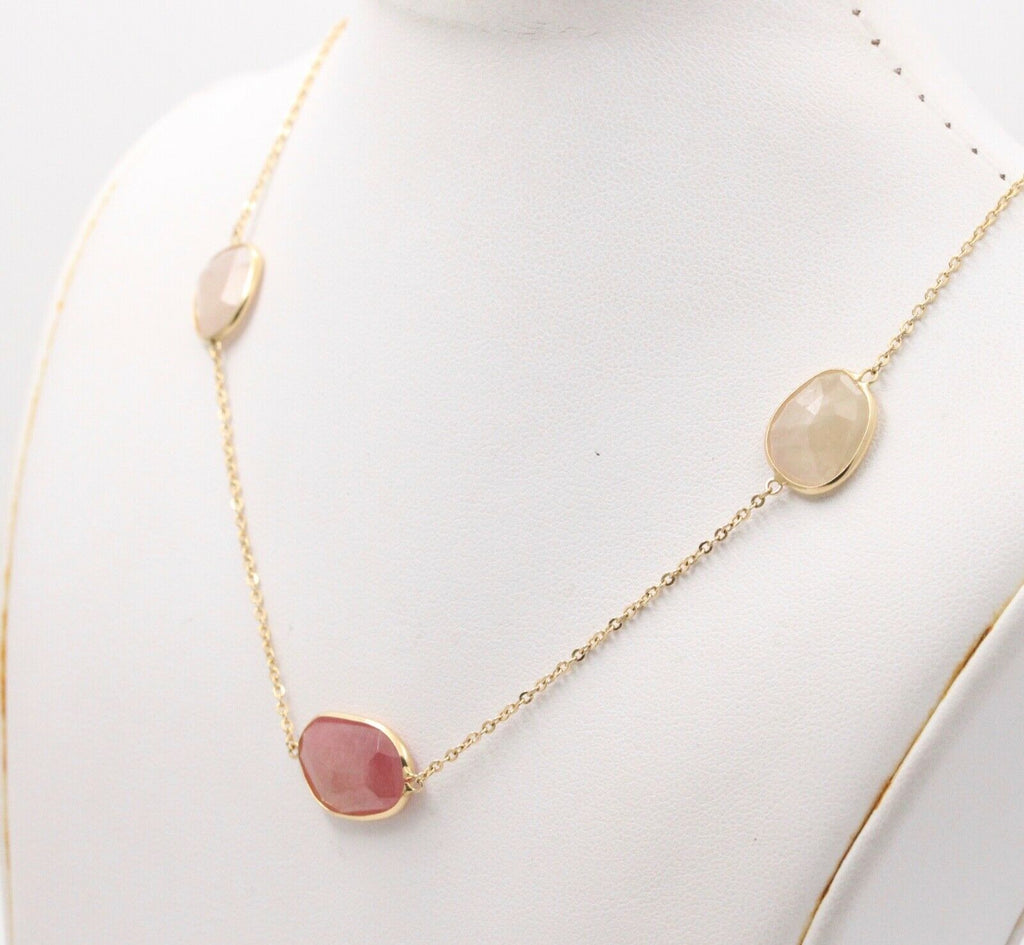 Vintage Quartz Crystal 14K Yellow Gold Necklace