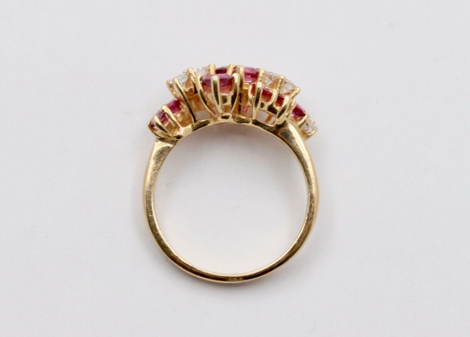 Vintage Mikimoto 14K Yellow Gold Ruby Diamond Ring