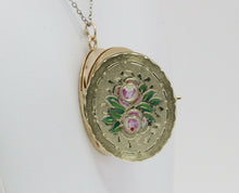 Load image into Gallery viewer, Vintage 14K Yellow Gold Floral Enamel Locket
