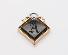 Load image into Gallery viewer, Art Nouveau Intaglio Carved Onyx 14K Yellow White Gold Pendant
