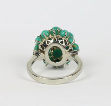 Load image into Gallery viewer, Vintage Turquoise 14k White Gold Cocktail Ring
