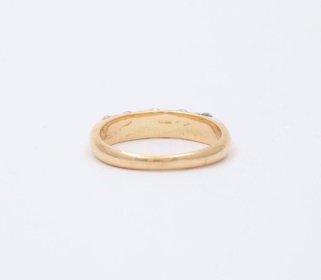 Vintage Five Stone Diamond 18K Gold Ring Band, Wedding Band