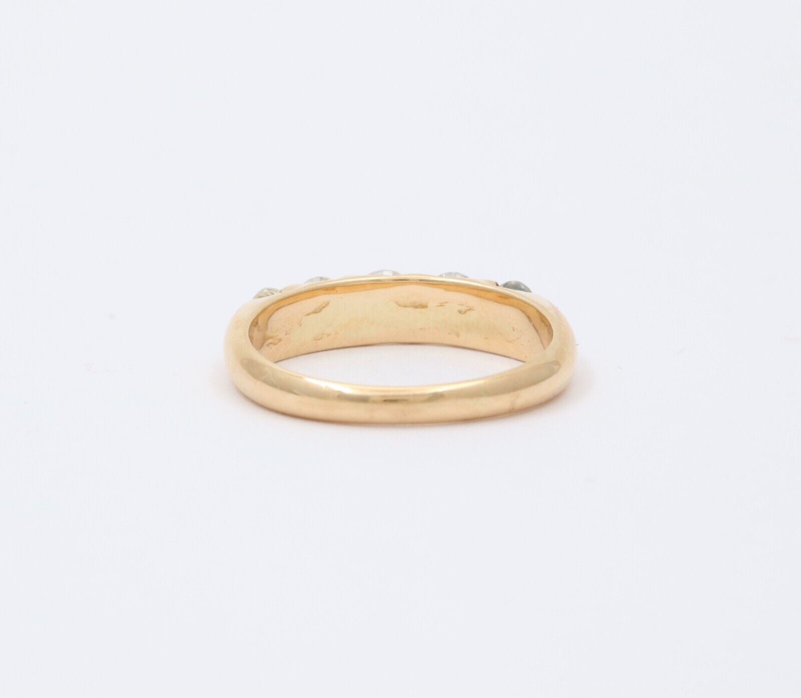 Vintage Five Stone Diamond 18K Gold Ring Band, Wedding Band