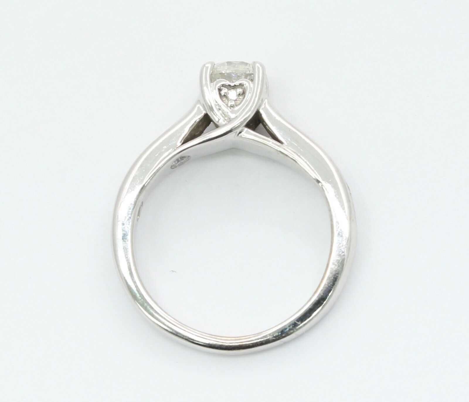 14K White Gold 0.50 Center Diamond Engagement Ring