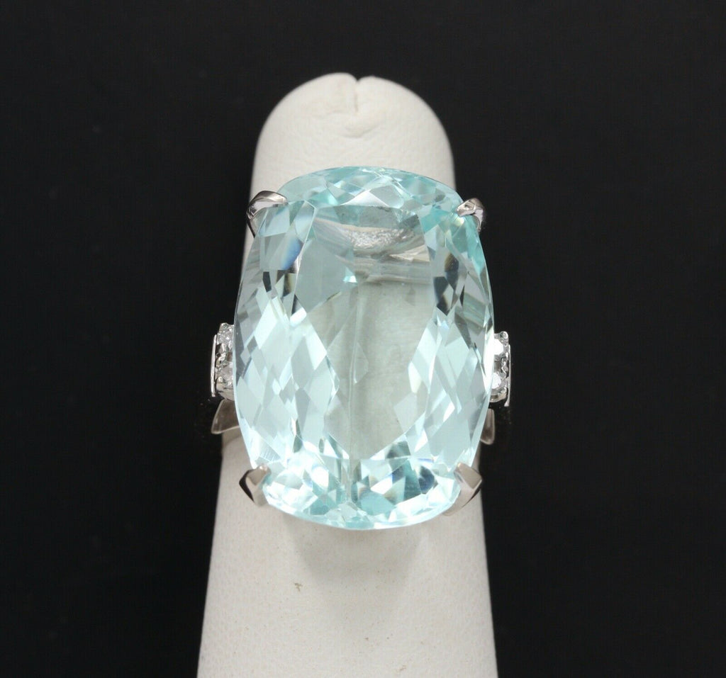 Vintage 34.66 Carat Aquamarine Statement Ring